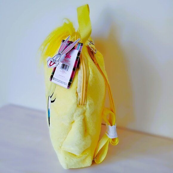 Justice Looney Tunes Tweety Bird Mini Yellow Plush Backpack - Picture 3 of 9